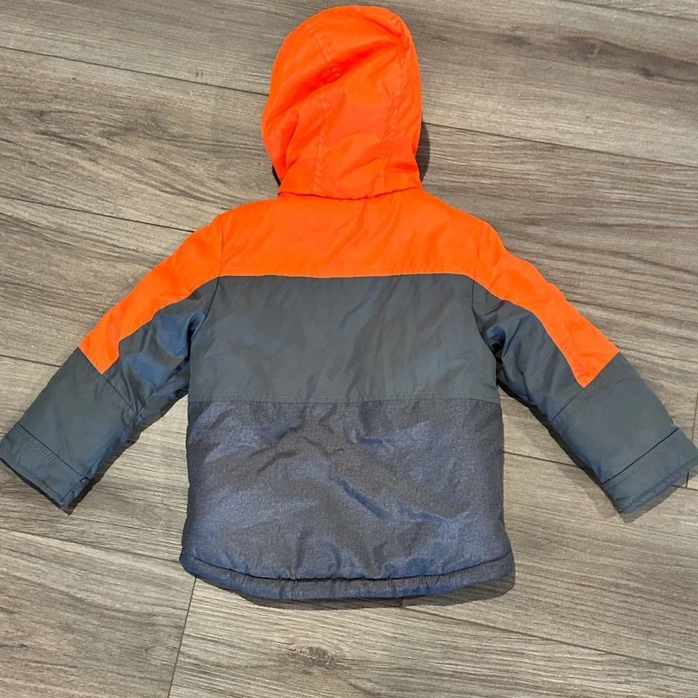Carter’s Boys 3T Insulated Orange and Gray Winter Zip Up Jacket